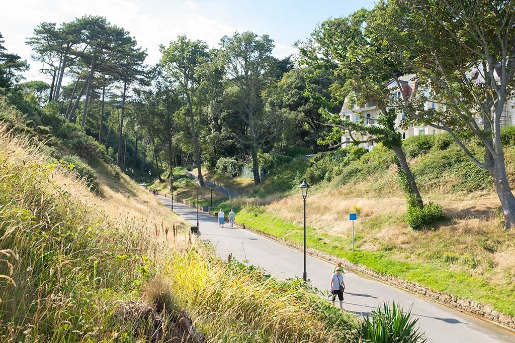 walking up Boscombe Chine Gardens