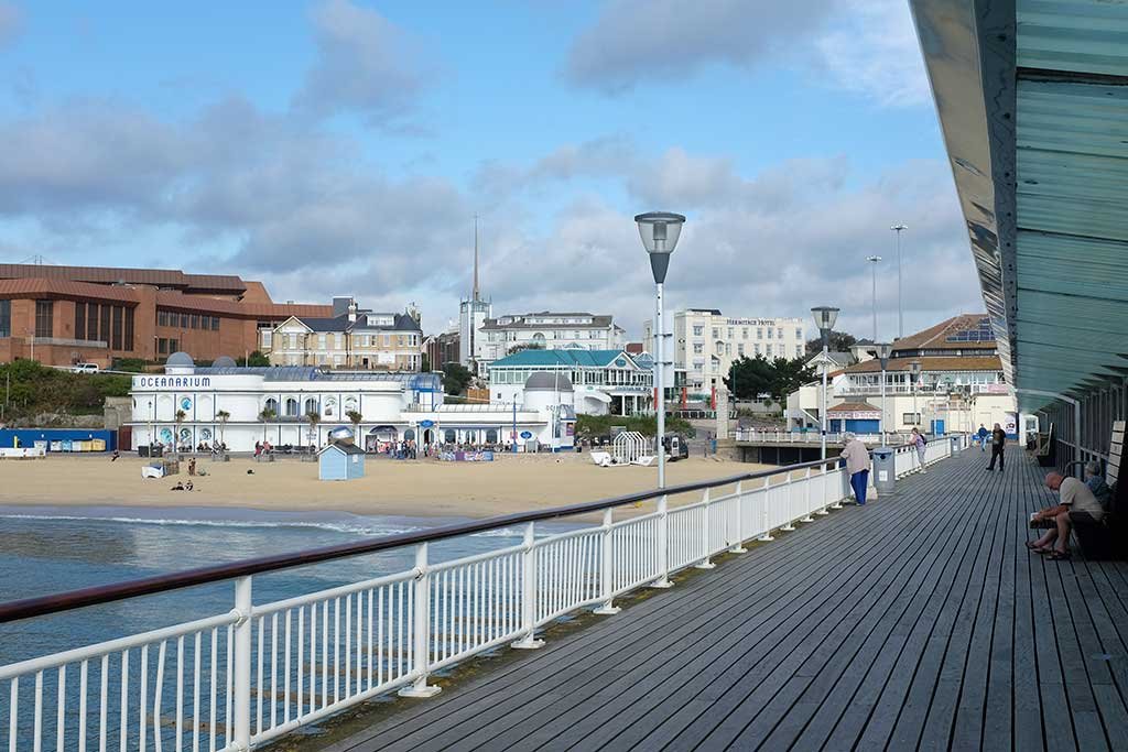 View from Bournemouth Pier looking back towards the Oceanarium