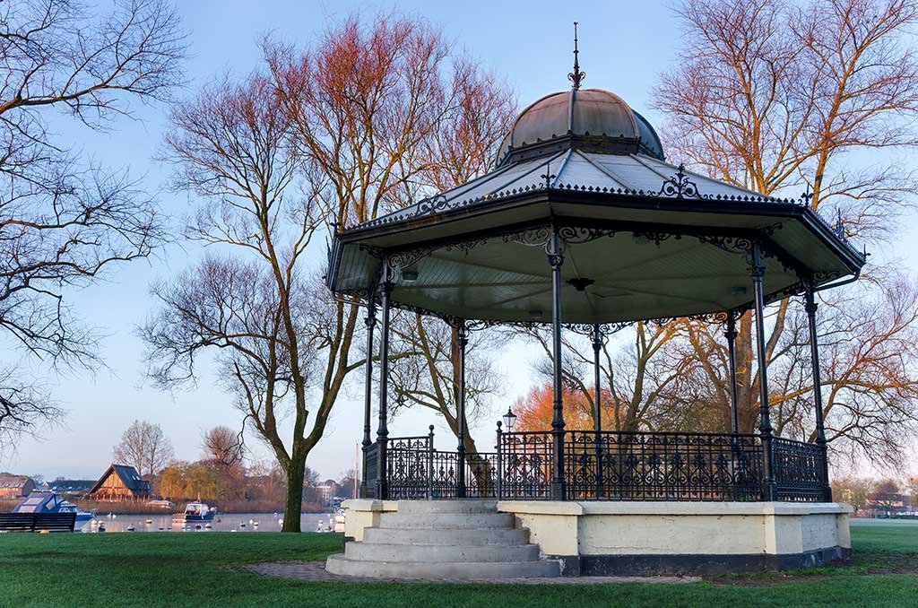 The Bandstand on the Quay overlooking the River Stour