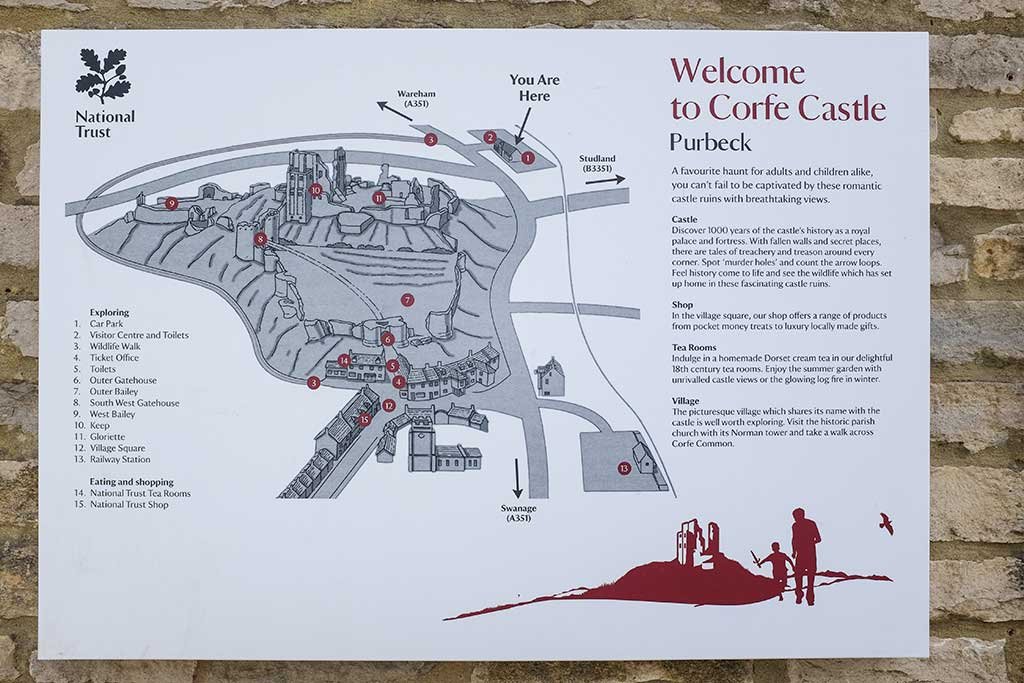 Map of Corfe Castle