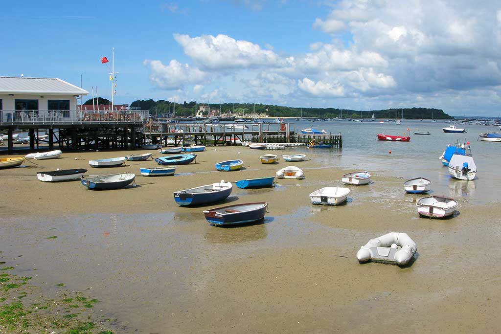 North Haven Yacht Club with Brownsea Island in the background