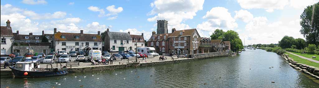 View from the bridge over the River Frome looking towards the Quay and down river towards Poole Harbour.
