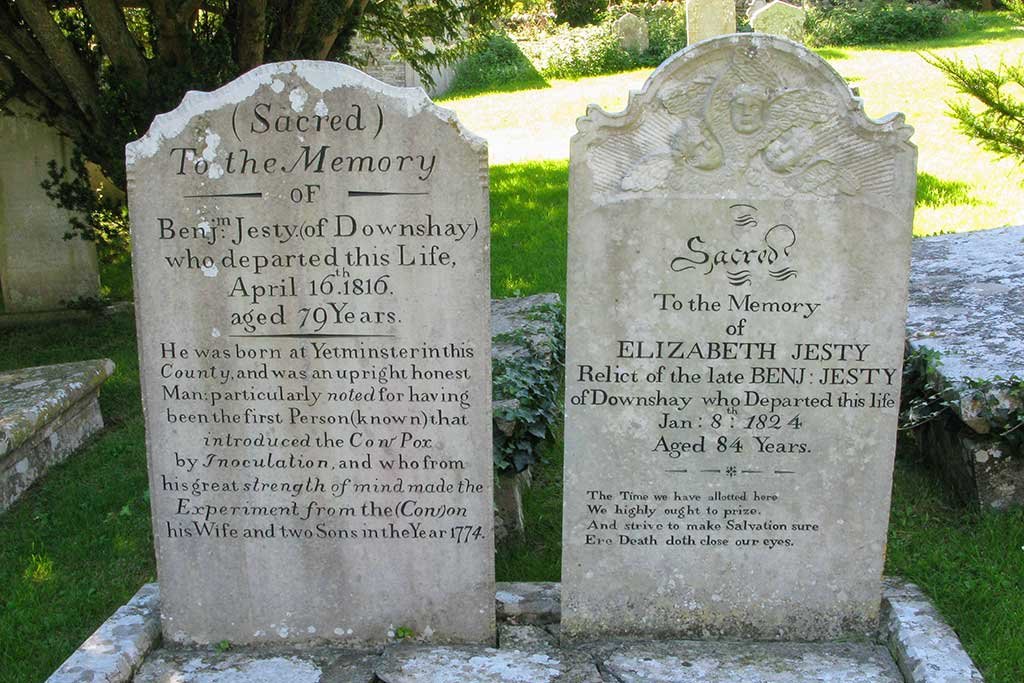 Grave of Benjamin Justy in St Nicholas' Churchyard in Worth Matravers Dorset