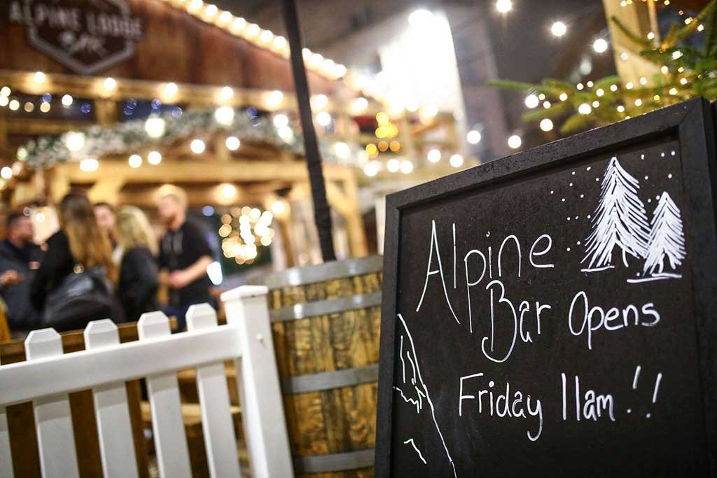 The Alpine Bar in the town square